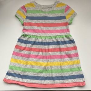 Grey & Rainbow Striped Dress
